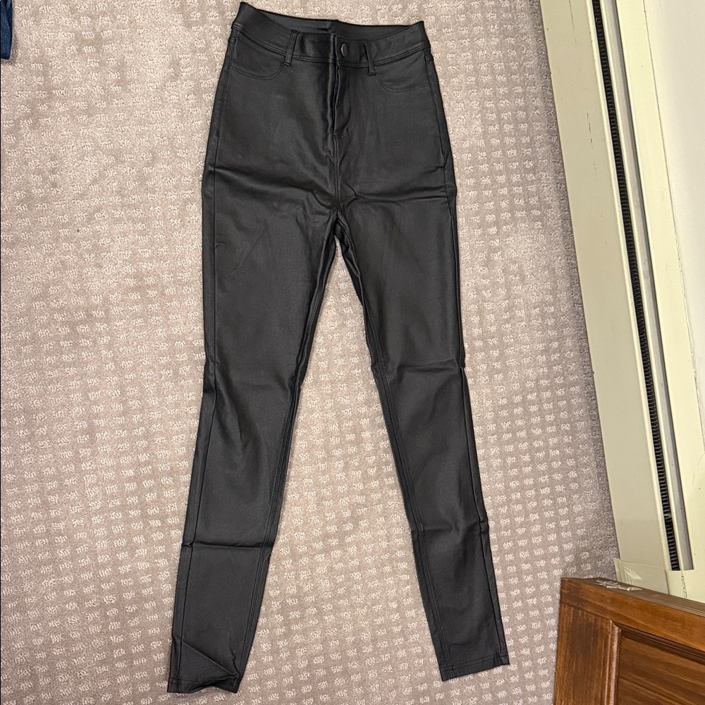 Windsor Women's High Waisted Faux Leather Skinny Jeans